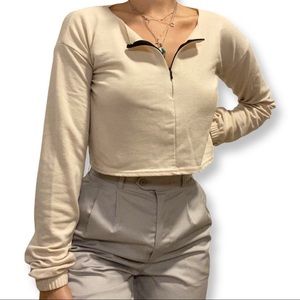 Cropped Sweatshirt Long-Sleeves